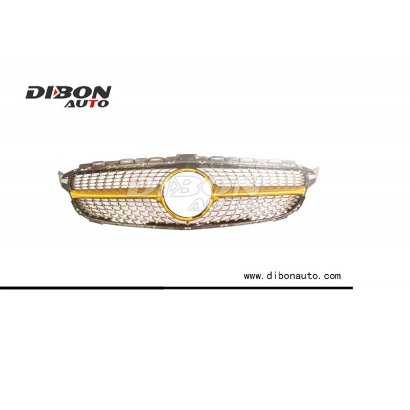 2015-2018 Mercedes-Benz C-Class W205 Yellow Diamond Grille without Camera